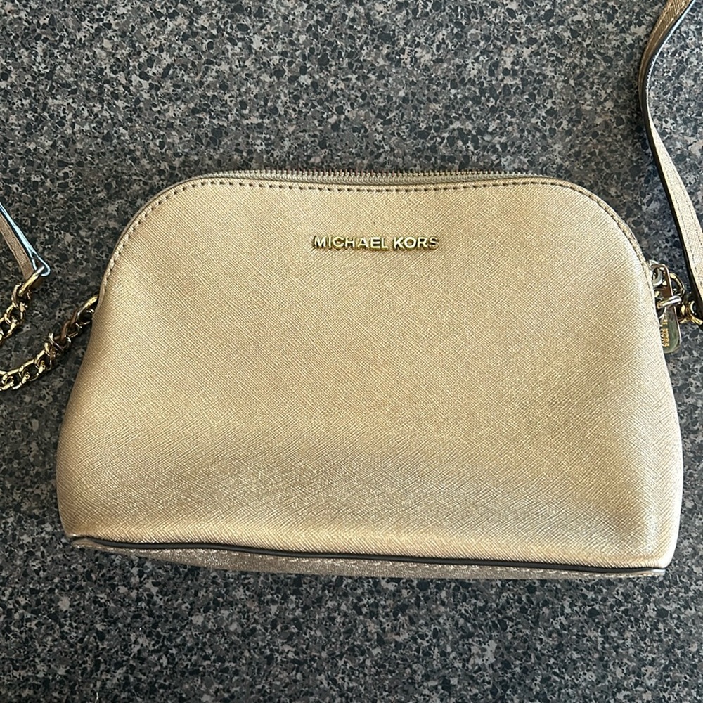 Gold Michael Kors purse